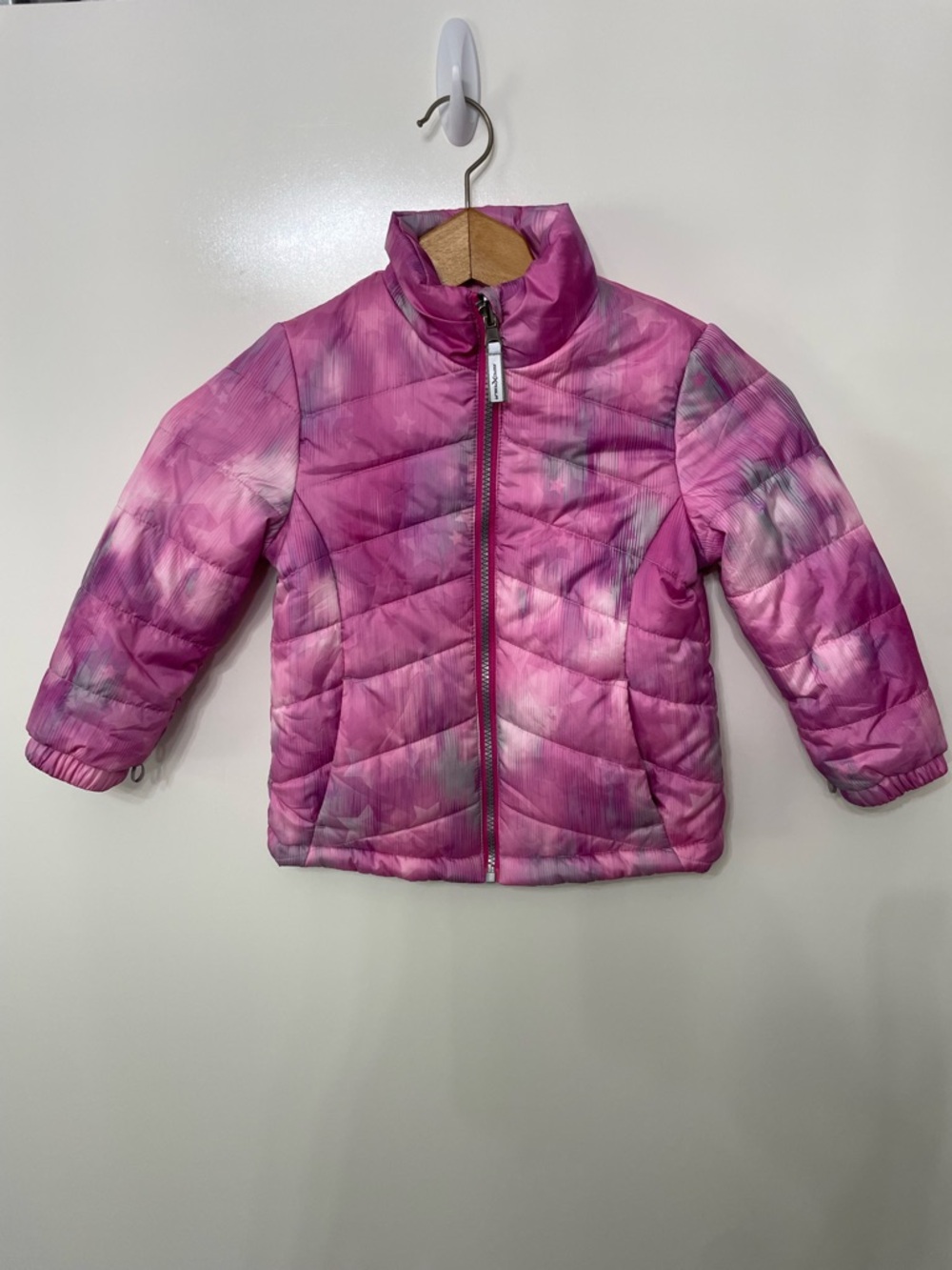 ZeroXposure Girls Fuchsia Pink & Gray Thick Puffer Jacket, size 4/5